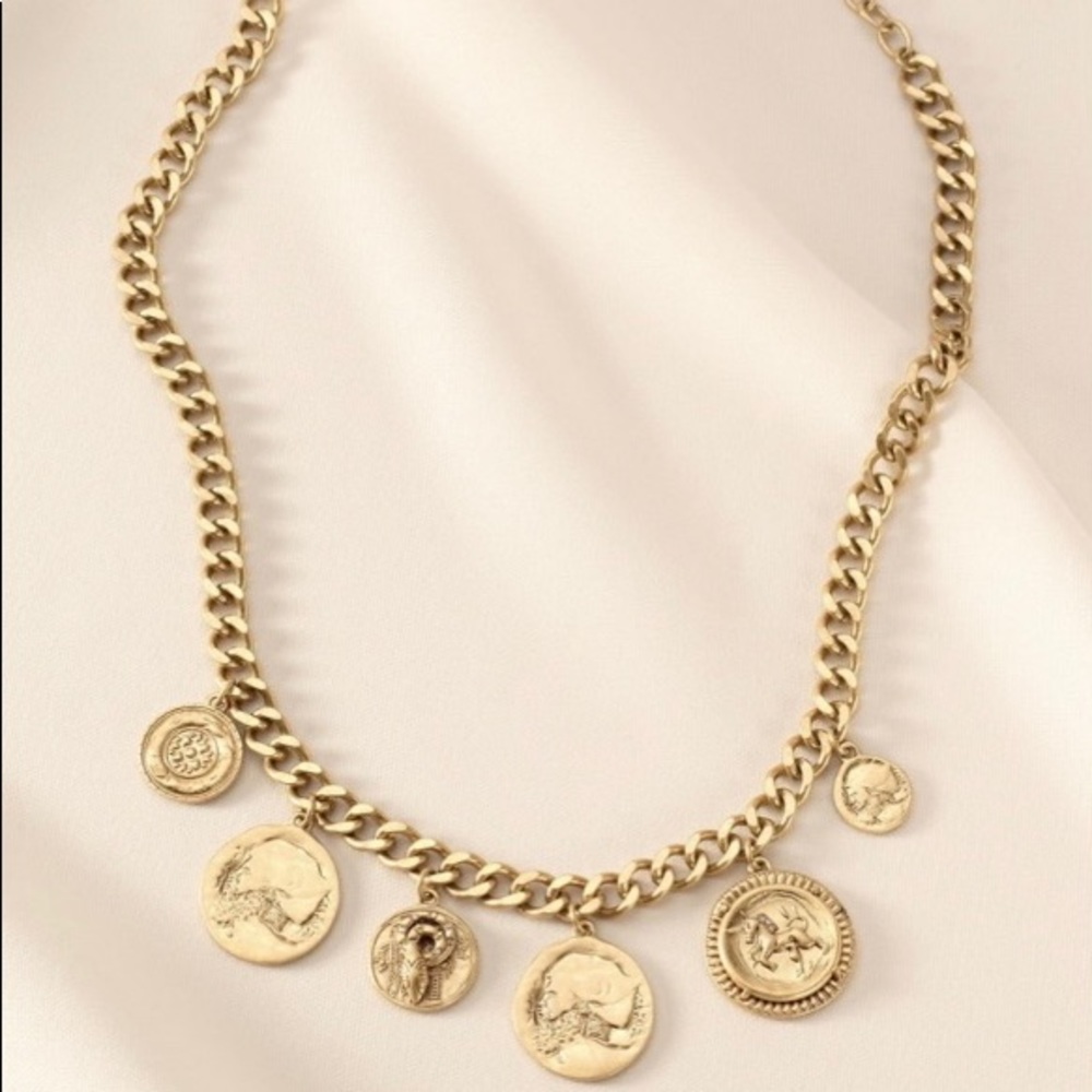 Stella & Dot | Heritage Gold Coin Chunky Link Necklace✨Retired✨ - Picture 9 of 10